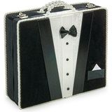 Sandıklı Damat Bohçasına Uygun Kuranı Kerim Dini Hediyelik Çeyizlik Seccade Seti Siyah - Siyah - Beyaz - 116 x 68 cm