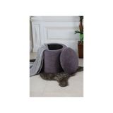 Sandıklı Peluş Antrasit Çok Amaçlı Puf Koltuk - 45 x 45 - Gri