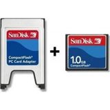 Sandisk 1 GB Compact Flash Hafıza Kartı + PCMCIA Kart Okuyucu Yüksek Hızlı Veri Aktarımı
