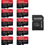 Sandisk 10'lu Paket 64GB Extreme Pro SDSQXCU-064G-GN6MA Mıcro-Sd Hafıza Kartı 24FİLM