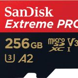 SanDisk 256 GB Extreme PRO microSDXC kartı + SD adaptörü + RescuePRO Deluxe, 200 MB/sn'ye kadar, A2 App Performance, UHS-I, Class 10, U3, V30