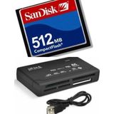 Sandisk 512 Mb Compact Flash Hafıza Kartı - Usb 2.0 Çoklu Kart Okuyucu