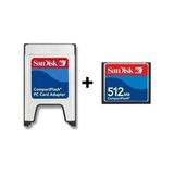 Sandisk 512 MB Compact Flash Kart Pcmcıa-Cf Compact Flash Adaptör
