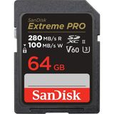 SanDisk 64GB Extreme PRO SDXC UHS-II Hafıza Kartı - C10, U3, V60, 6K, 4K UHD, SD Kart - SDSDXEP-064G-GN4IN