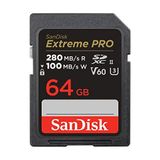 SanDisk 64GB Extreme PRO SDXC UHS-II Hafıza Kartı - C10, U3, V60, 6K, 4K UHD, SD Kart - SDSDXEP-064G-GN4IN