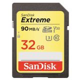 SanDisk Extreme 32 GB SDHC Speicherkarte bis zu 90 MB/Sek, Class 10, U3, V30, FFP