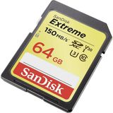 Sandisk Extreme 64GB SDXC Hafıza Kartı 150MB/s V30 UHS-I U3 Yüksek Hız ve Uyumlu Performans SDSDXV6-064G-GNCIN