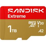 Sandisk Extreme Microsdxc 1 Tb, Uhs-I Kart + Sd Adaptörü (245 Mb/s'ye Kadar Okuma ve 170 Mb/s'ye Kadar Yazma, 5k Video, C10, V30, U3, A2) Aksiyon Kameraları, Dronlar, Android Cihazlar