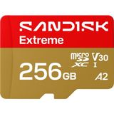 Sandisk Extreme Microsdxc 256 Gb, Uhs-I Kart + Sd Adaptörü (245 Mb/s'ye Kadar Okuma ve 170 Mb/s'ye Kadar Yazma, 5k Video, C10, V30, U3, A2) Aksiyon Kameraları, Dronlar, Android Cihazlar