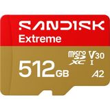 Sandisk Extreme Microsdxc 512 Gb, Uhs-I Kart + Sd Adaptörü (245 Mb/s'ye Kadar Okuma ve 170 Mb/s'ye Kadar Yazma, 5k Video, C10, V30, U3, A2) Aksiyon Kameraları, Dronlar, Android Cihazlar