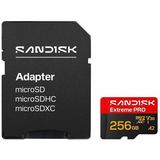 Sandısk Extreme Pro 256Gb 250/170Mb/S Microsdxc Uhs-I A2 V30 5K/4K Kamera Drone Hafıza Kartı Sdsqxcj-256G-Gs6ma