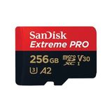 Sandisk Extreme Pro Micro SDXC 256GB UHS-I U3 A2 V30 Hafıza Kartı Yüksek Hız ve Kapasite - SİYAH-KIRMIZI