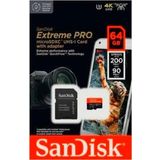 SanDisk Extreme Pro microSD UHS I Card 64GB 200MB/s