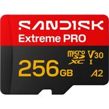 Sandisk Extreme Pro Microsdxc 256 Gb, Uhs-I Kart + Sd Adaptörü (250 Mb/s'ye Kadar Okuma, 170 Mb/s'ye Kadar Yazma, 5k, 3k, 4K Uhd, C10, V30, U3, A2)