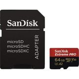 SanDisk Extreme PRO microSDXC UHS-I hafıza kartı 64 GB + adaptör ve Rescue Pro Deluxe (akıllı telefonlar, aksiyon kameraları veya dronlar için, A2, C10, V30, U3, 170 MB/s iletim)