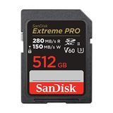 SanDisk Extreme PRO SDXC UHS-II Hafıza Kartı V60 512 GB (280 MB/s, 6K, 4K UHD, U3, C10, Rescue PRO Deluxe)