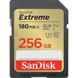 Sandisk Extreme Sdxc Uhs-I Bellek Kartı 256 GB (V30, 180 Mb/sn Aktarım, U3, 4K UHD Videolar, Sandisk Quickflow Teknolojisi, Suya Dayanıklı, Darbeye Dayanıklı, Sıcaklığa Dayanıklı)