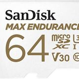 SanDisk Max Endurance MicroSDHC 64GB SD Adapter For Home Security Cameras & Dashcams, Up To 30,000 Hours, Full HD / 4K Videos, Extreme Endurance, Up To 100/40 MB/s Read/Write Speeds, C10, U3, V30