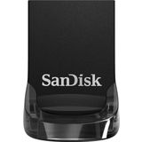 SanDisk Ultra Fit USB 3.2 Flash Sürücü 128GB (Dizüstü Bilgisayarlar, Oyun Konsolları ve Araç Ses Sistemleri için, Tak ve Kalın, 400MB/s Okuma, RescuePRO Deluxe Yazılımı), Siyah