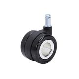 Sandofis Ofis Sandalyesi Tekerleği, Krom Gövdeli Premium Teker,Çap 60 mm,Siyah Çift Tekerlekli, Üniversal Koltuk Tekeri, Metal Pimli, Sessiz Hareket