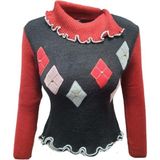 Sandora S02669 Kadın Desenli Akrilik Triko Boğazlı Kazak - Siyah - ST02669-SIYAH-TEK Ebat - Standart