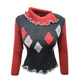 Sandora S02669 Kadın Desenli Akrilik Triko Boğazlı Kazak