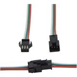 Sanec 2,5mm Jst Sm 3pin Siyah Seyyar Kablolu Konnektör Dişi Erkek Takım 30CM+30CM - 0,25MM - Çift Taraflı