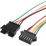 Sanec 2,5mm Jst Sm 6pin Siyah Seyyar Kablolu Konnektör Dişi Erkek Takım 10CM+10CM - 0,50MM - Çift Taraflı