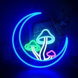 SANEC Ay ve Mantarlar Neon Led Tabela Dekoratif Aydınlatma