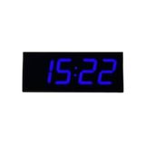 SANEC Dijital Led Duvar ve Masa Saat Derece ve Nem - Mavi (Kasa Ölçüsü: 15x37 cm)
