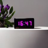SANEC Dijital Led Duvar ve Masa Saat ve Derece - Mor (Kasa Ölçüsü: 15x37 cm)