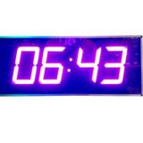 SANEC Dijital Led Duvar ve Masa Saati Derece ve Nem - Mor (Kasa Ölçüsü: 16x40 cm)