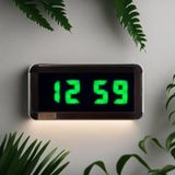 SANEC Dijital Led Duvar ve Masa Saati Derece ve Nem - Yeşil (Kasa Ölçüleri: 7x17 cm)