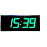 SANEC Dijital Led Duvar ve Masa Saati ve Derece - Yeşil (Kasa Ölçüsü: 16x40 cm)