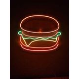SANEC Hamburger Neon Led Burger Tabela Neon Duvar Dekorasyonu