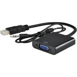 Sanec HDMI To VGA Dönüştürücü + Ses Kablosu Siyah