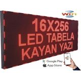 SANEC Led Tabela 16x256cm Çift Taraflı Kırmızı Kayan Yazı-Wifi