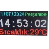 SANEC Renkli Dijital Led Saat, Tarih ve Derece (Kasa Ölçüsü: 48x96 cm)