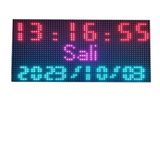 SANEC Renkli Dijital Led Saat ve Tarih (Kasa Ölçüsü: 16x32 cm)