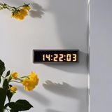 SANEC Saniyeli Dijital Led Duvar ve Masa Saat Derece ve Nem - Sarı (Kasa Ölçüsü: 7x26 cm)