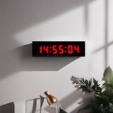 SANEC Saniyeli Dijital Led Duvar ve Masa Saat ve Derece - Kırmızı (Kasa Ölçüsü: 7x26 cm)
