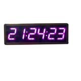 SANEC Saniyeli Dijital Led Duvar ve Masa Saat ve Derece - Pembe (Kasa Ölçüsü: 16x65 cm)
