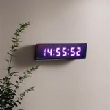 SANEC Saniyeli Dijital Led Duvar ve Masa Saat ve Derece - Pembe (Kasa Ölçüsü: 7x26 cm)