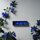 SANEC Saniyeli Dijital Led Duvar ve Masa Saati - Mavi (Kasa Ölçüsü: 7x26 cm)