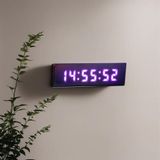 SANEC Saniyeli Dijital Led Duvar ve Masa Saati - Pembe (Kasa Ölçüsü: 7x26 cm)