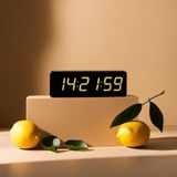 SANEC Saniyeli Dijital Led Duvar ve Masa Saati - Sarı (Kasa Ölçüsü: 12x35 cm)