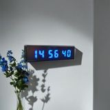 SANEC Saniyeli Dijital Led Duvar ve Masa Saati - Turkuaz (Kasa Ölçüsü: 7x26 cm)