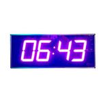 SANEC WiFi Senkronize Dijital LED Duvar ve Masa Saat Derece – Otomatik İnternet Saat Ayarlı, Mor LED, 16x40 cm