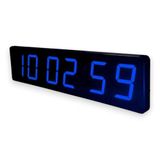 SANEC WiFi Senkronize Saniyeli Dijital LED Duvar ve Masa Saati – Otomatik İnternet Saat Ayarlı, Mavi LED, 16x65 cm