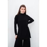 Sanem Tekstil Dik Yaka Sandy Tunik-Siyah - XL